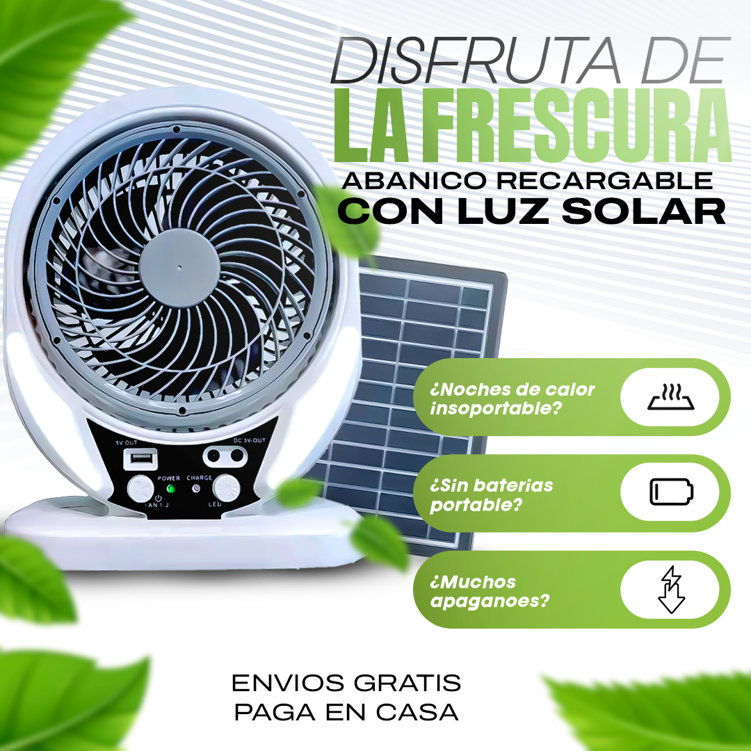 ABANICO SOLAR RECARGABLE