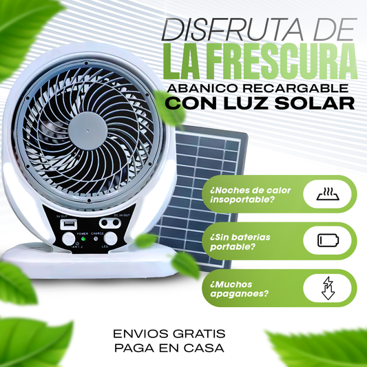 ABANICO SOLAR RECARGABLE